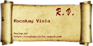 Rocskay Viola névjegykártya